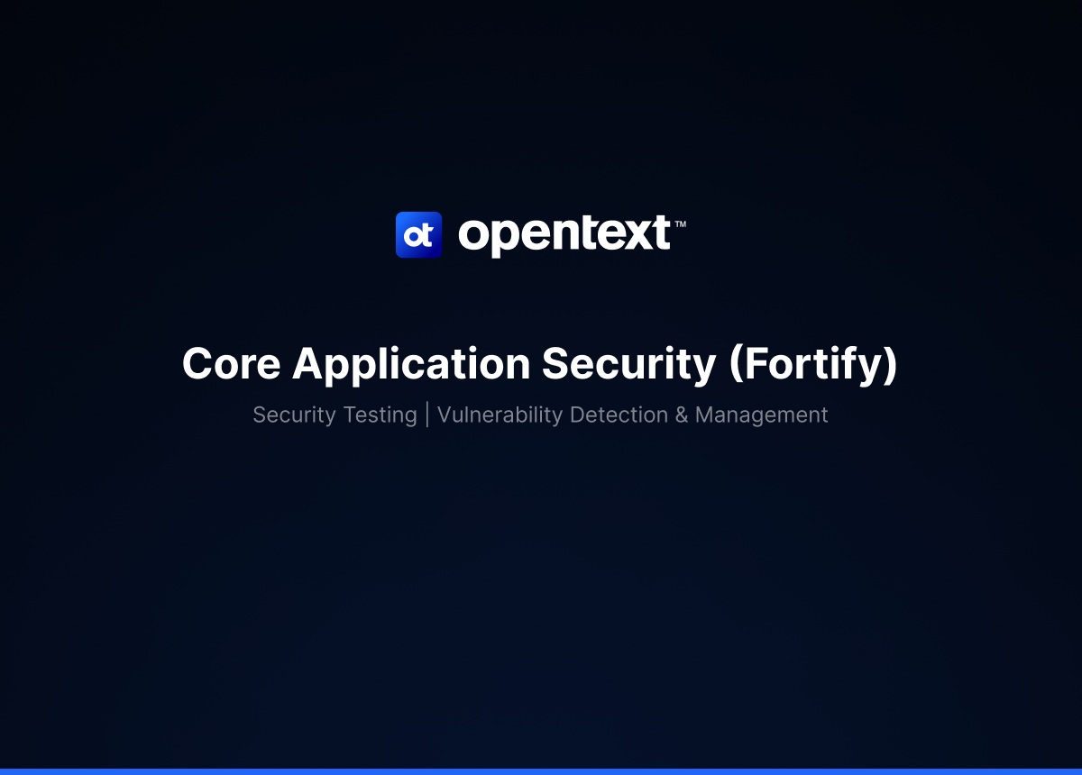 Core Application Security Fortify interface
